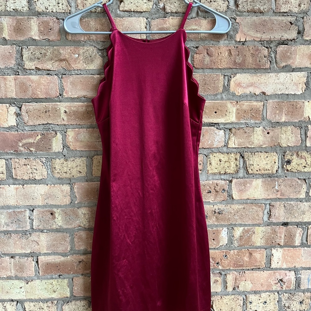 Red Satin Slip Dress